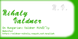 mihaly valdner business card